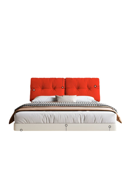 DIPU Maisie Cream Skin Leather Bed from DIPU