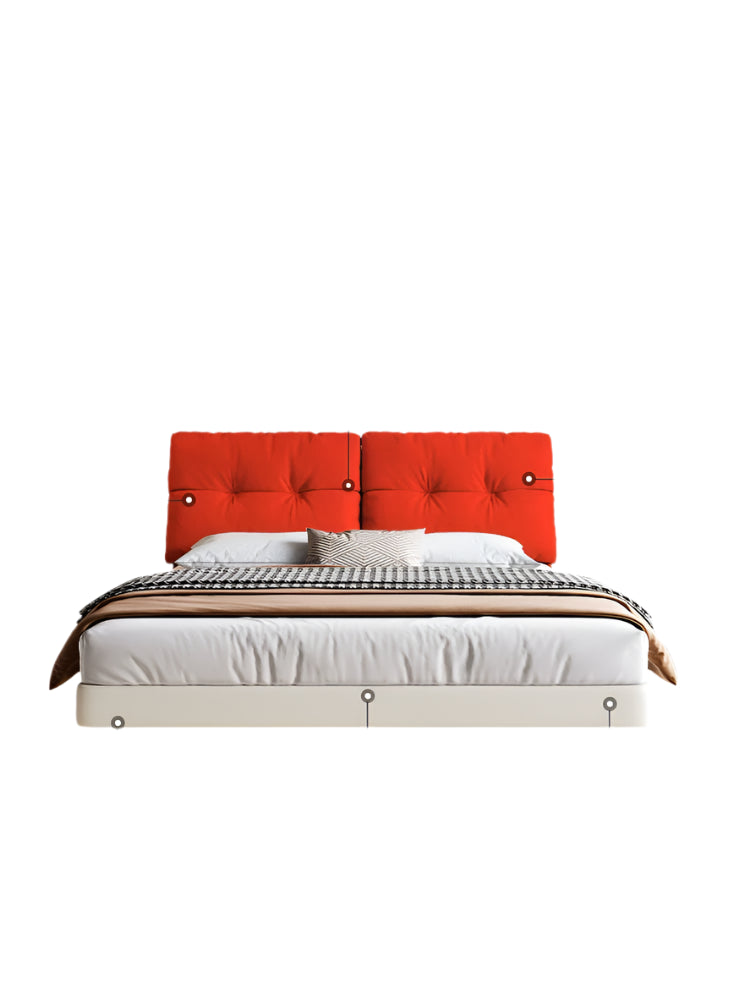 DIPU Maisie Cream Skin Leather Bed from DIPU