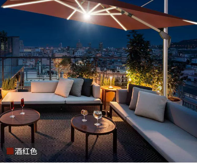 MOJIA Selene Solar-Powered Garden Umbrella with Ambient Glow from MOJIA