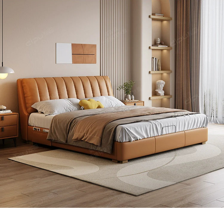 DIPU Ivy Minimalist Russian Pine Leather Sofa from DIPU