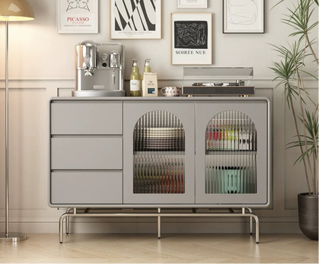 LINYUE Calla French Retro Stainless Steel Dining Sideboard from LINYUE