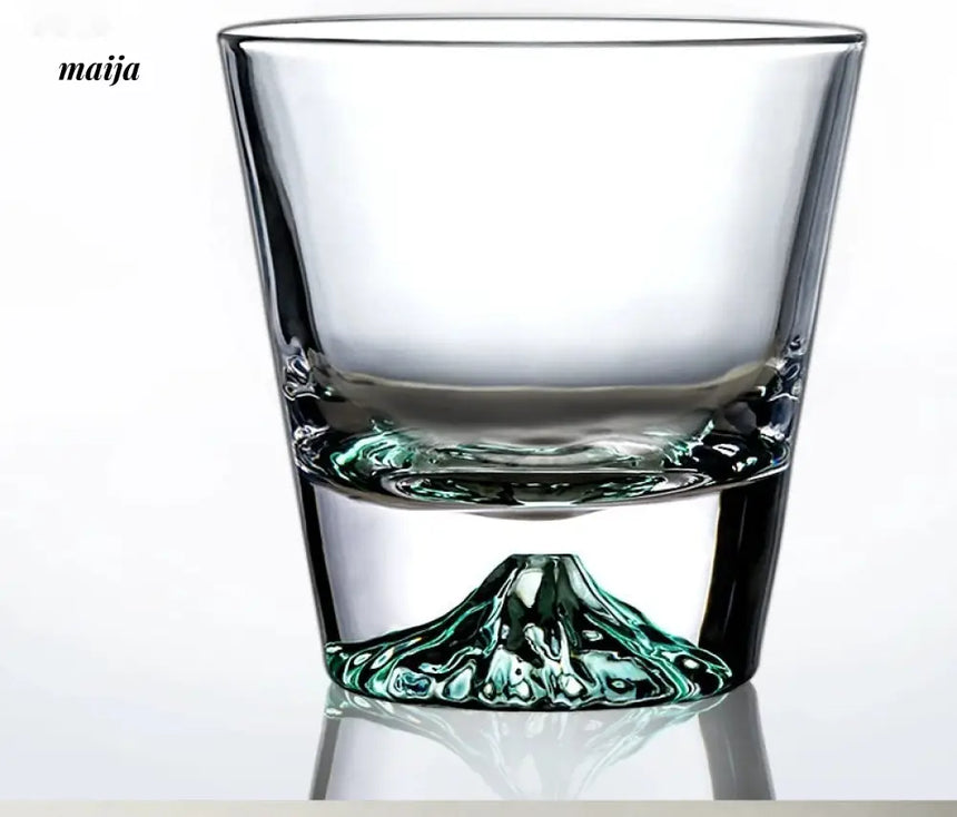JOTO Fuji Mountain Glass Cup Handmade Snow Mountain Whiskey Cup from JOTO