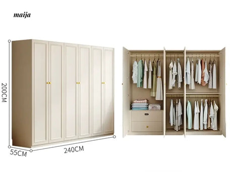 MEIHOUSE French Cream European Pine Wardrobe Bedroom Storage Cabinet from MEIHOUSE