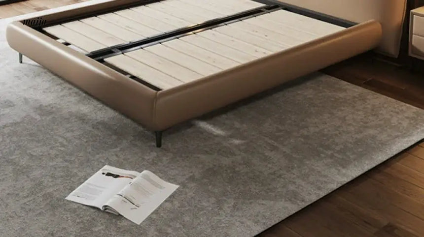 Minimalist Soft Leather Bed from maija