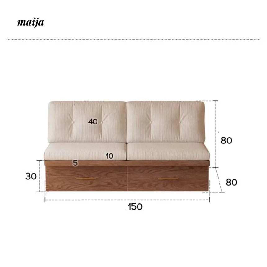 SONMO French Cream Tofu Block Sofa for Small Apartments from SONMO
