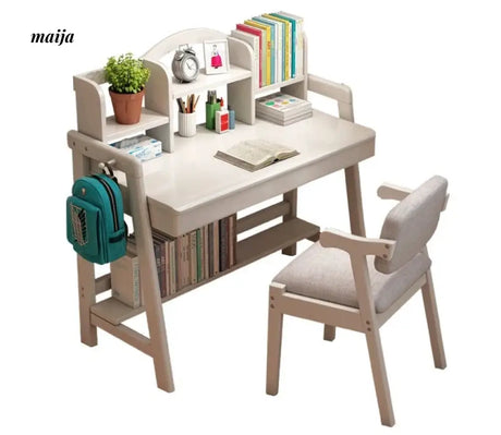 Luna Nordic Solid Wood Desk with Bookshelf from maija