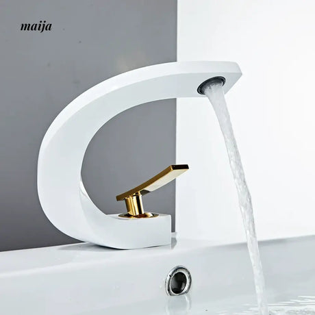Creative Curve Copper Basin Faucet from Kaiyashi