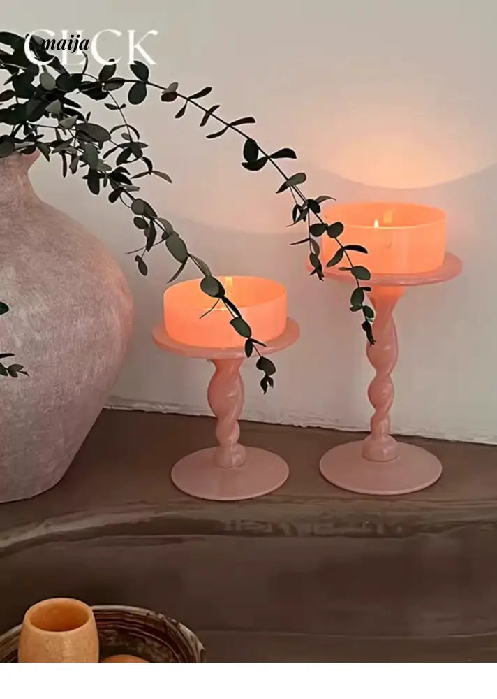 CLICK Fuchsia Spiral Candle Handmade for Valentine's Day from CLICK