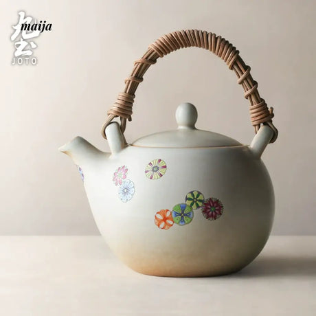 JOTO Japanese Pottery Boiling Teapot Bamboo Handle Kung Fu Tea Set from JOTO