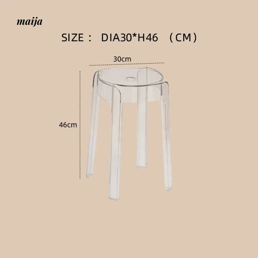LOWERLEFT Transparent Low Plastic Stool from Lower Left