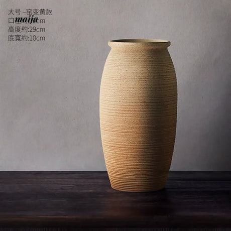 JOTO Handmade Rough Pottery Vase Japanese Flower Ware from JOTO