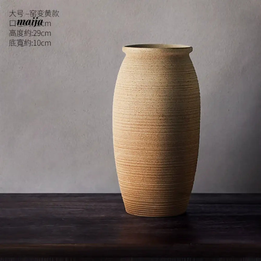 JOTO Handmade Rough Pottery Vase Japanese Flower Ware from JOTO