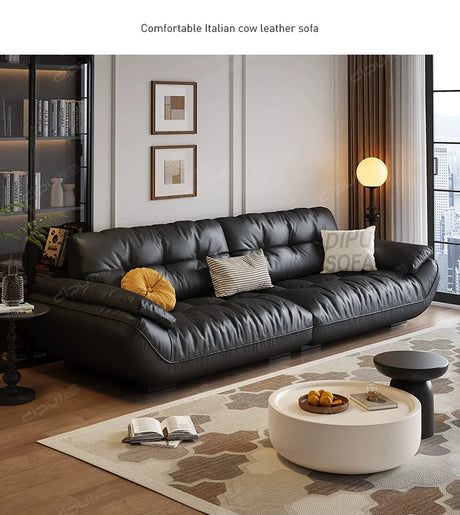 DIPU Cassius Minimalist Cream Leather Sofa from DIPU