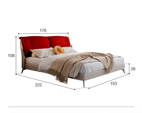 DIPU Emelia Minimalist Cream Designer Bed from DIPU