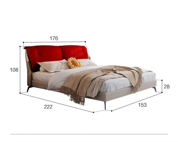 DIPU Emelia Minimalist Cream Designer Bed from DIPU