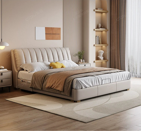 DIPU Ivy Minimalist Russian Pine Leather Sofa from DIPU
