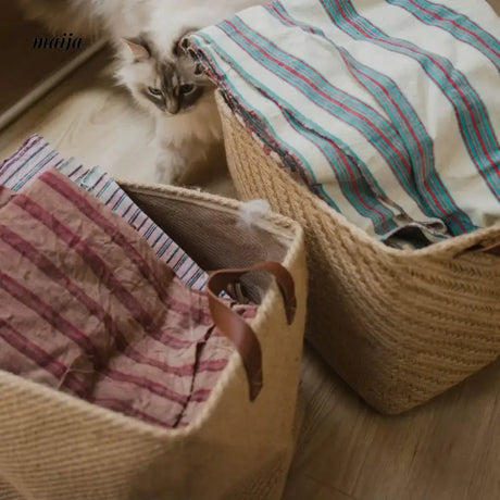 MUYE Square Woven Laundry Basket from MUYE