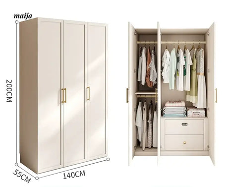 MEIHOUSE French Cream Bedroom Wardrobe Easy Assembly Storage Cabinet from MEIHOUSE