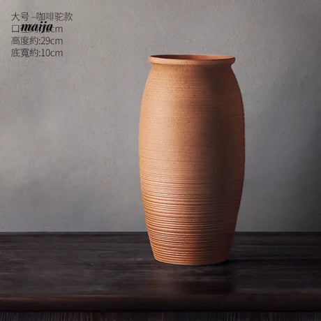 JOTO Handmade Rough Pottery Vase Japanese Flower Ware from JOTO
