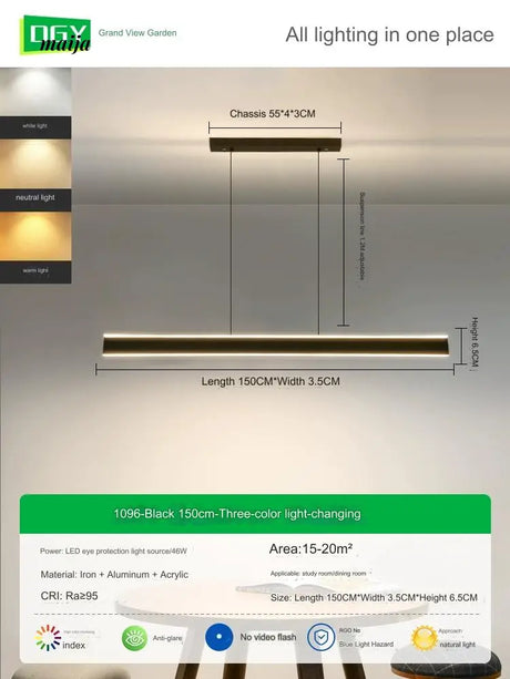 GVG Double-Layer Long Bar Chandelier from GVG