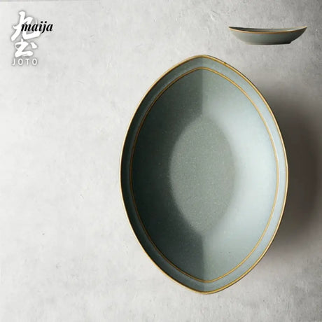 JOTO Japanese Retro Ceramic Dish Daily Steamed Fish Plate from JOTO