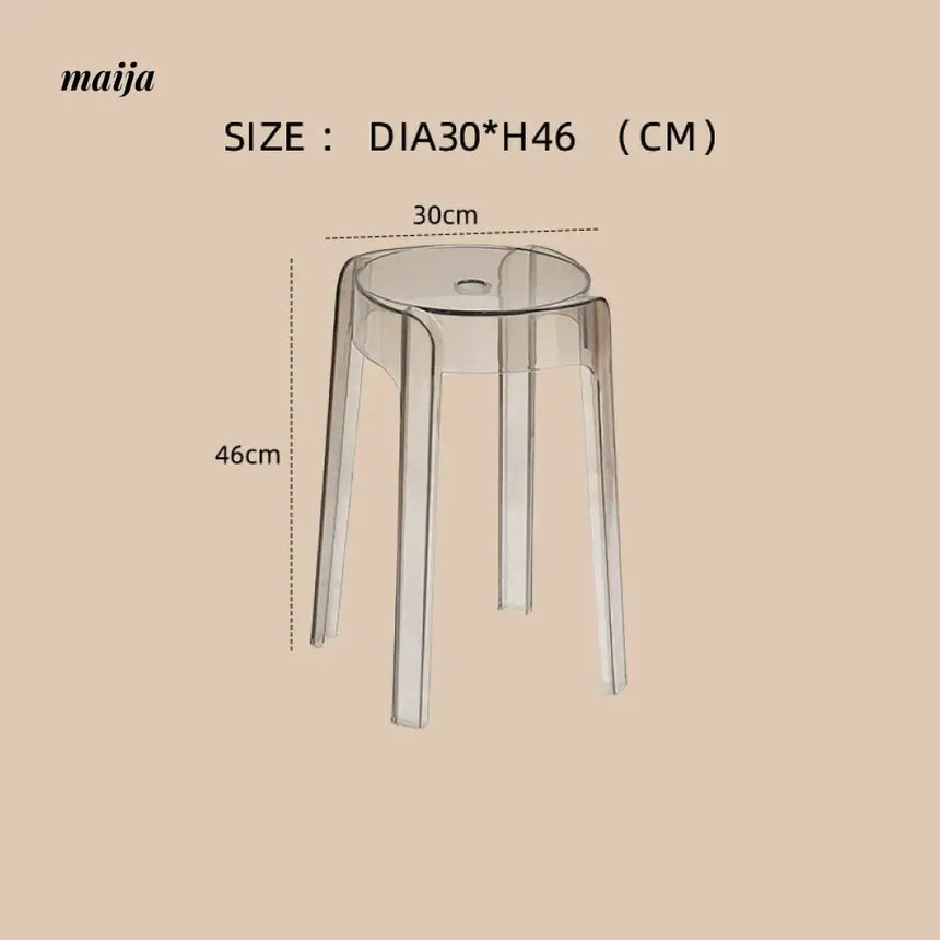 LOWERLEFT Transparent Low Plastic Stool from Lower Left