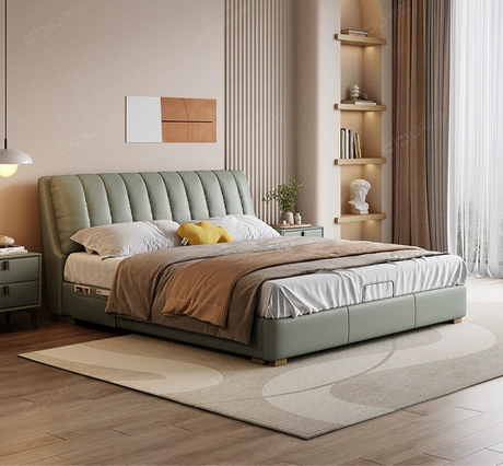 DIPU Ivy Minimalist Russian Pine Leather Sofa from DIPU