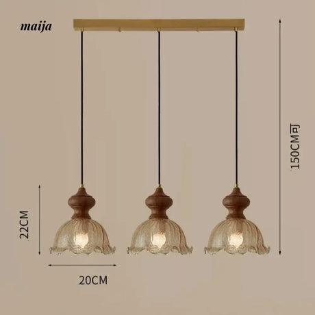 NANCY Retro Brass Bar Chandelier Glass Shade from NANCY