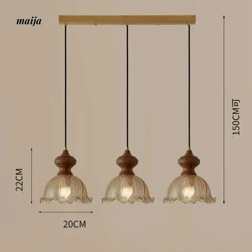 NANCY Retro Brass Bar Chandelier Glass Shade from NANCY