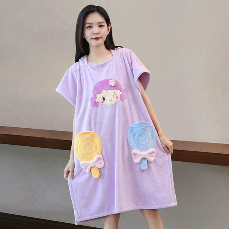 NUANYOU Wearable Bath Towel with Bathrobe from Nuanyou
