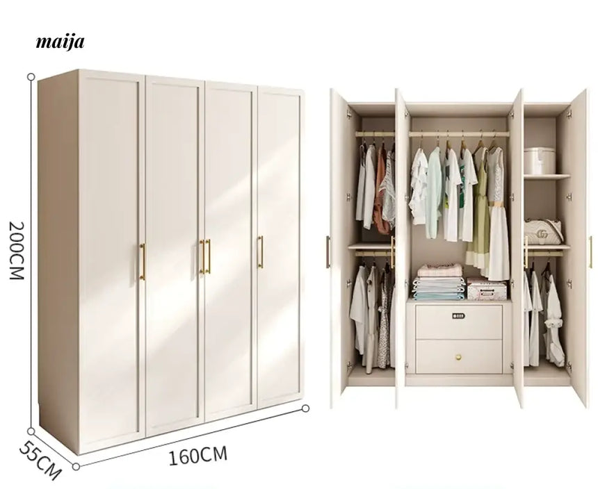 MEIHOUSE French Cream Bedroom Wardrobe Easy Assembly Storage Cabinet from MEIHOUSE