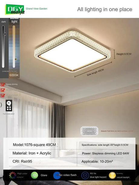GVG Crystal Bedroom Ceiling Lamp from GVG