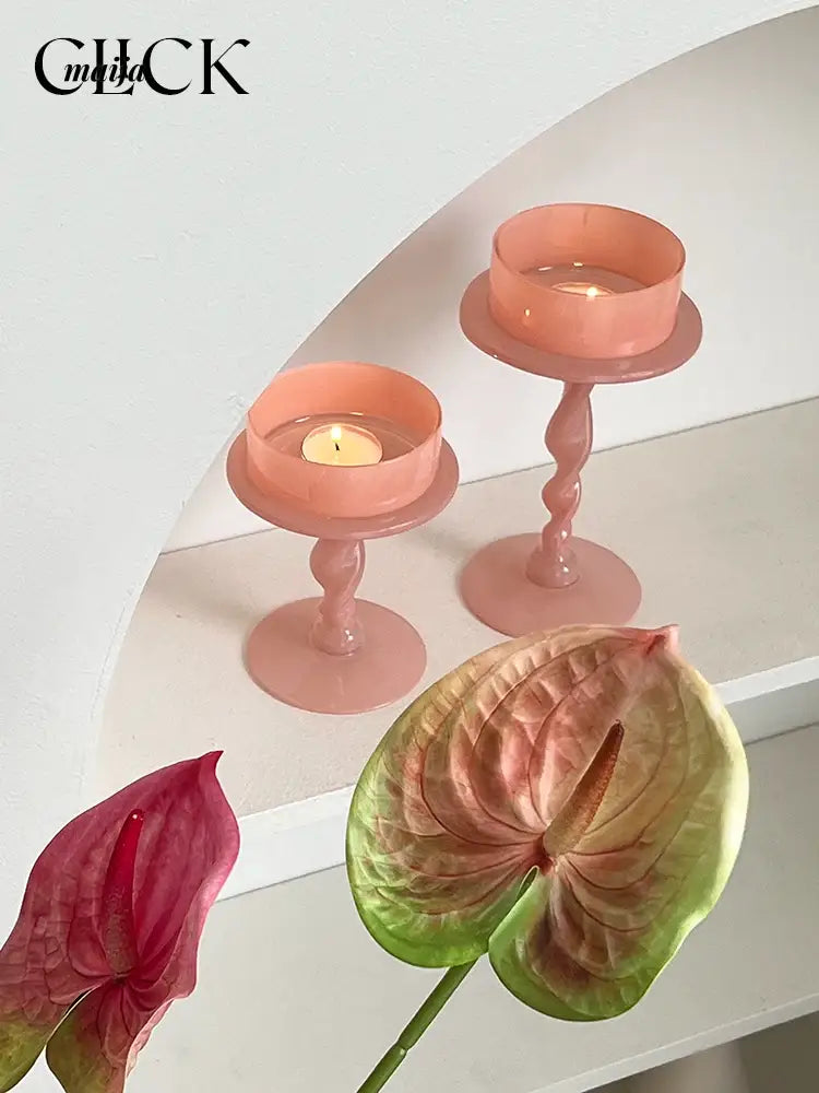 CLICK Fuchsia Spiral Candle Handmade for Valentine's Day from CLICK