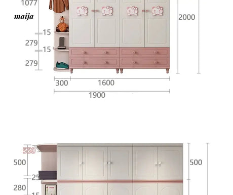 BETTYLEI Pink Kitty Children's Wardrobe from BETTYLEI