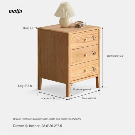 GENJI Andy Solid Wood Bedside Table from GENJI