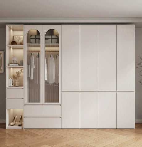 AIWO Bastien Wardrobe with Desk and Handle-Free Modern Design from AIWO