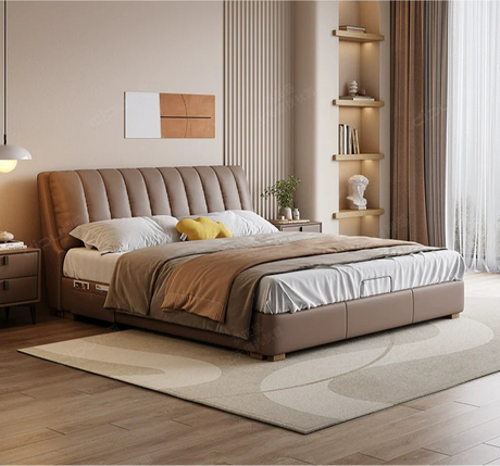 DIPU Ivy Minimalist Russian Pine Leather Sofa from DIPU