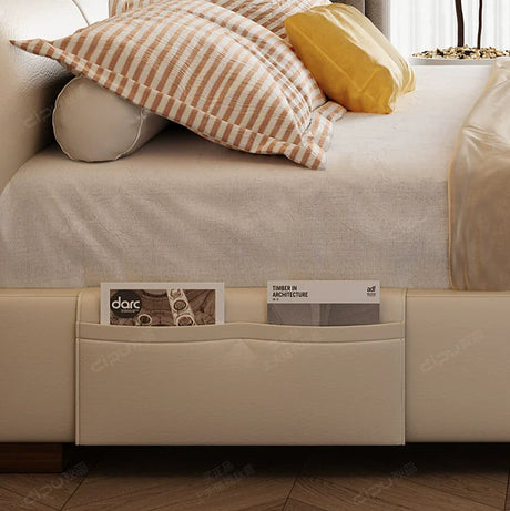 DIPU Dawson Creamy Wind Modern Leather Bed from DIPU