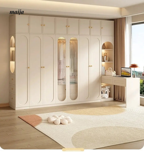 MEIHOUSE French Cream Bedroom Wardrobe Modern Assembled Cabinet from MEIHOUSE