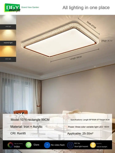 GVG Crystal Bedroom Ceiling Lamp from GVG