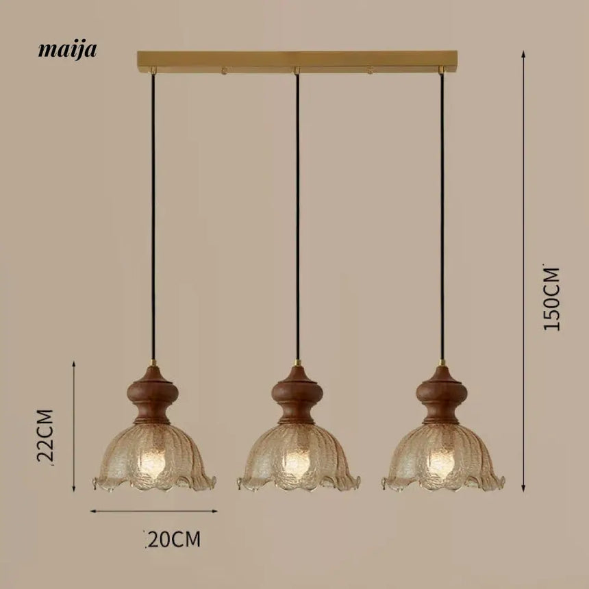 NANCY Retro Brass Bar Chandelier Glass Shade from NANCY
