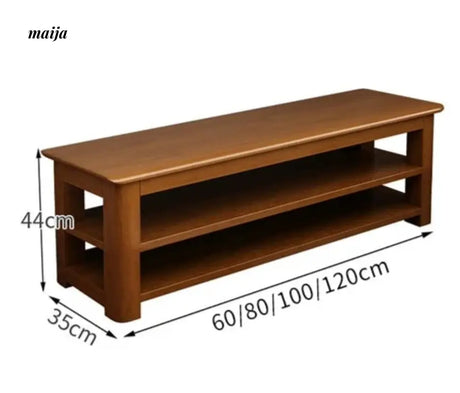 Evergreen Solid Wood Shoe Stool from maija