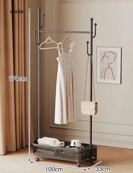 Marshall Load-Bearing Coat Hanger with Basket from Kaiyashi