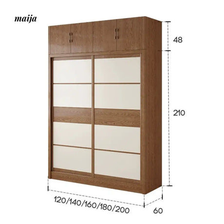 Evanna Sliding Door Solid Wood Wardrobe from maija