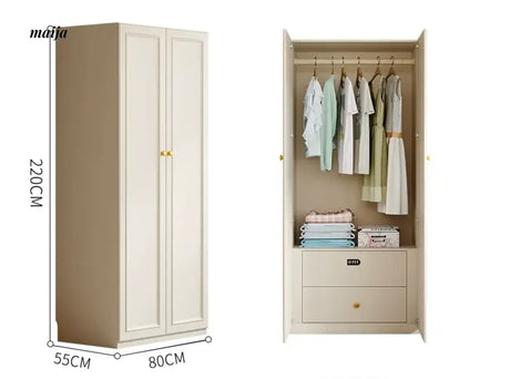 MEIHOUSE French Cream European Pine Wardrobe Bedroom Storage Cabinet from MEIHOUSE