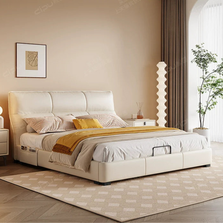 DIPU Dawson Creamy Wind Modern Leather Bed from DIPU