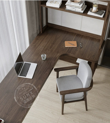 SUNX Solid Wood Corner Computer Desk Combo from SUNX
