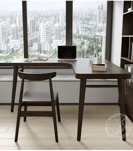 SUNX Full Wood Bay Window Desk from SUNX