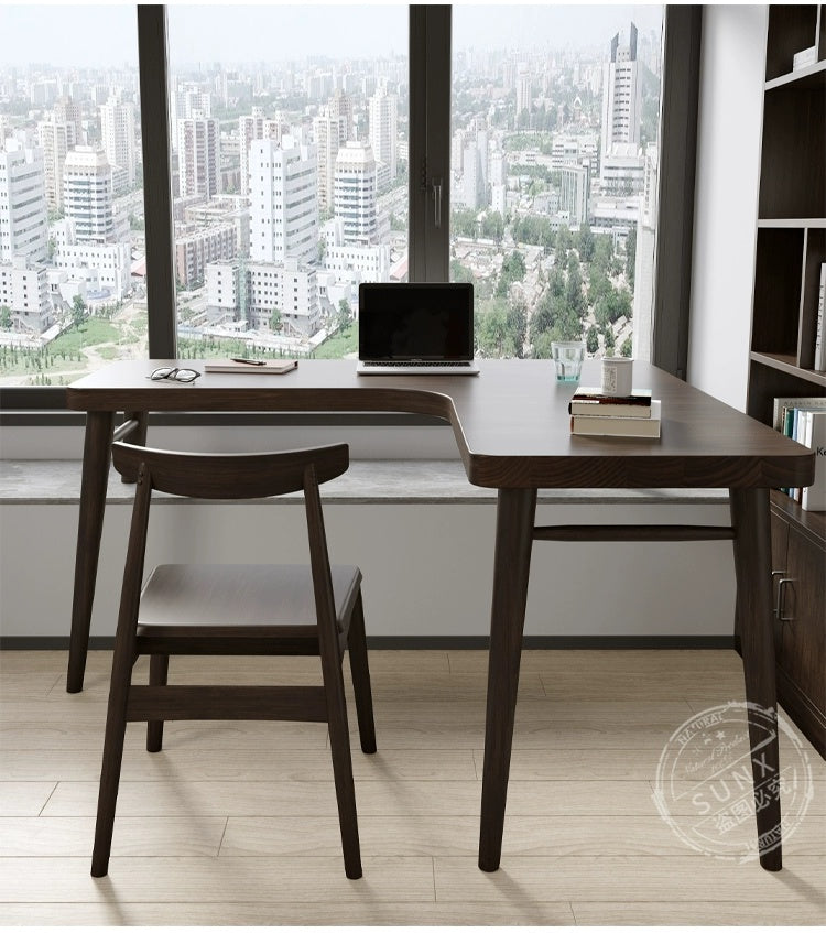SUNX Full Wood Bay Window Desk from SUNX