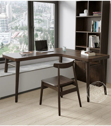 SUNX Full Wood Bay Window Desk from SUNX